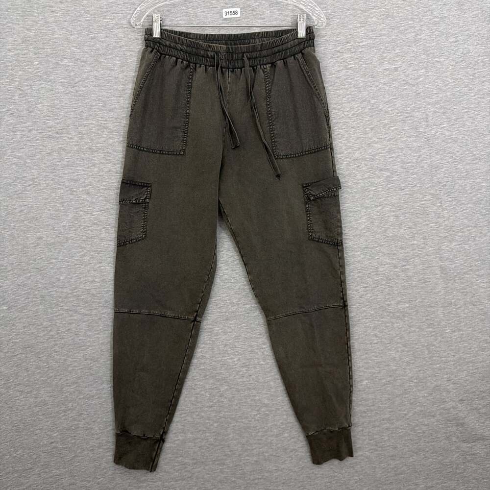 Sundance Womens Size XS Brown Cargo Jogger Pants Elastic Waist Cotton